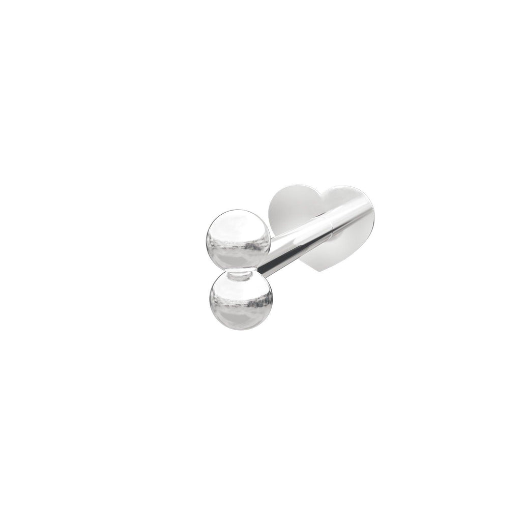 Rhd. sølv Labret-piercing 2*2mm kugler PIERCE52 1s