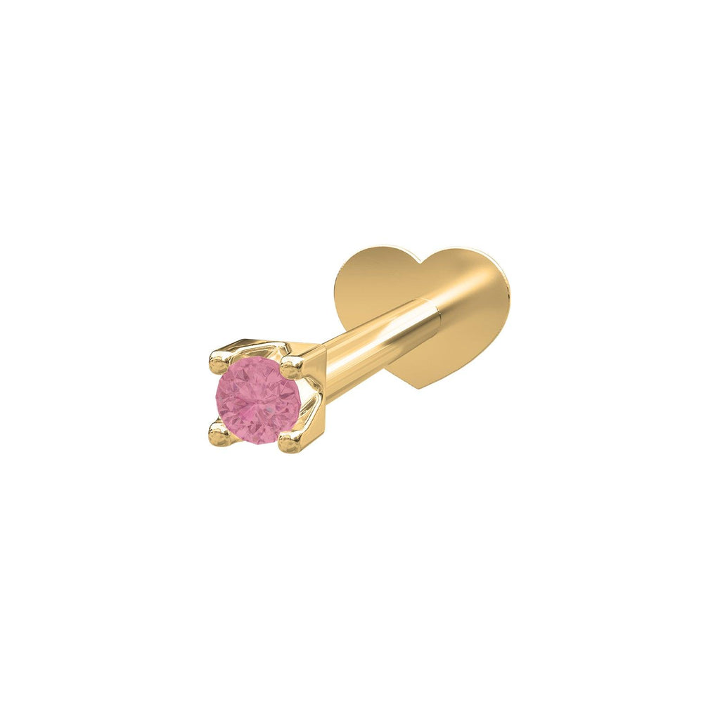 14kt. Labret-piercing pink topaz PIERCE52 1stk