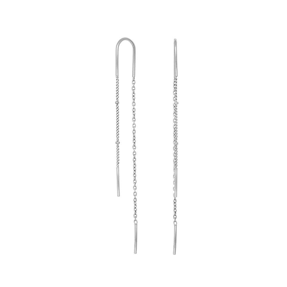 Rhd. sølv øreringe LINE52