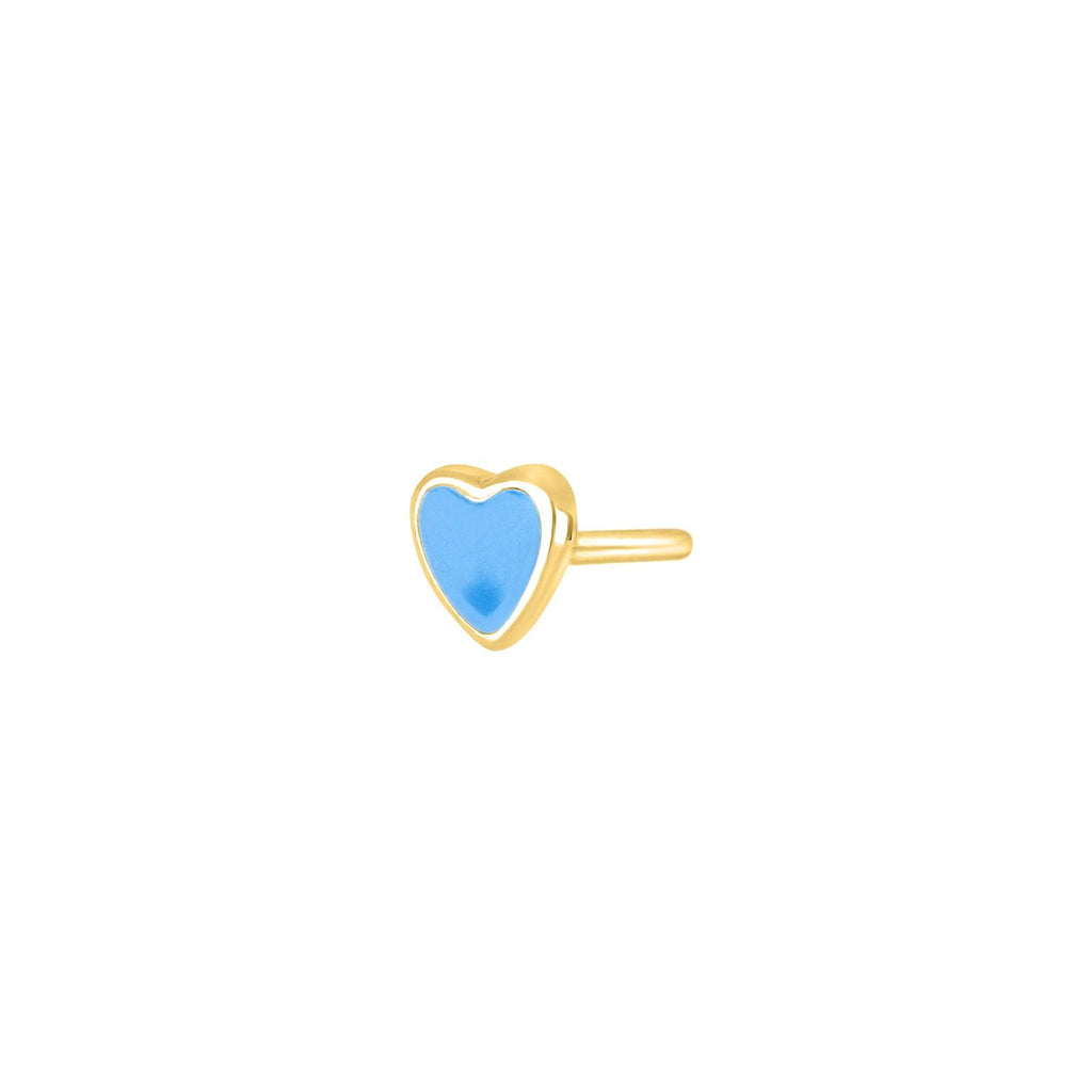 Forg. sølvørestikker FUNKY52 hjerte blå emalje 1