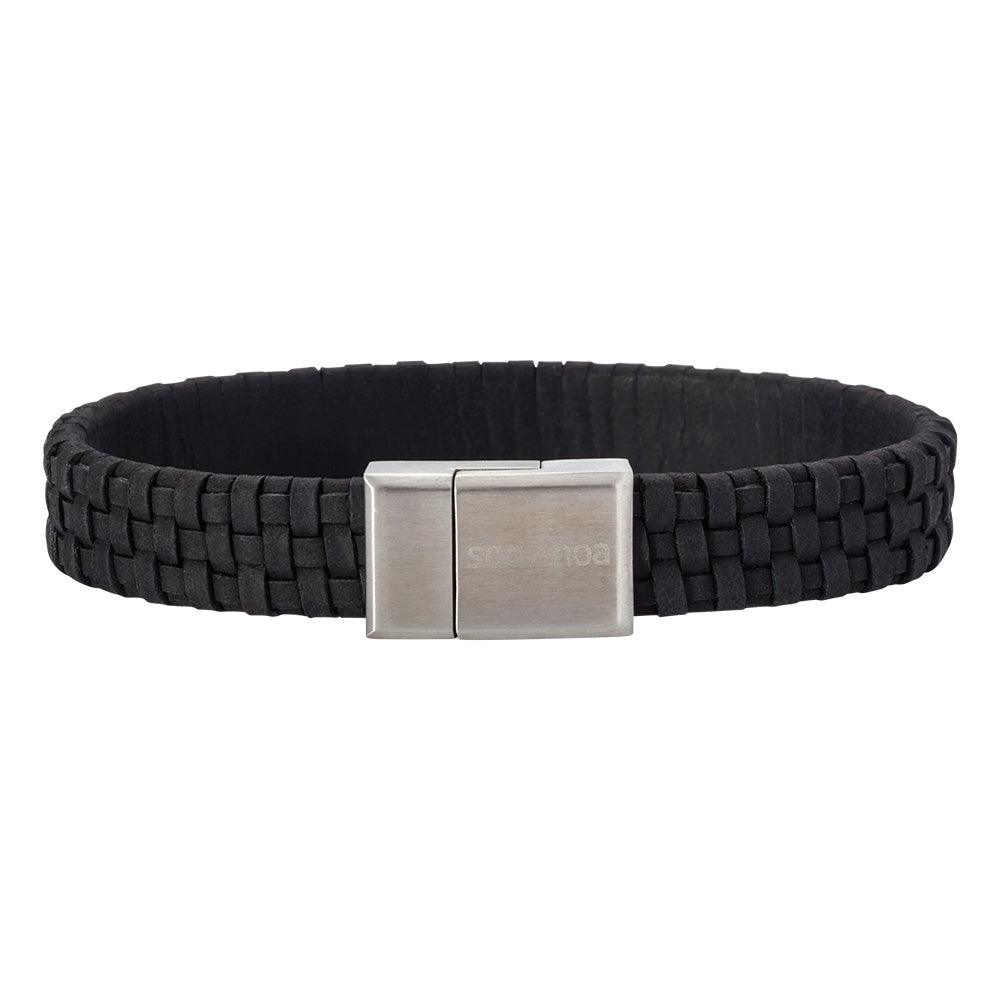 SON armbånd sort kalveskind 19cm 12mm