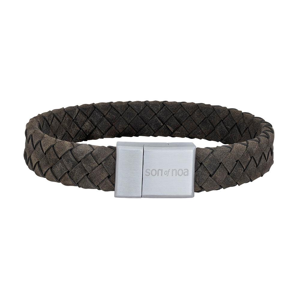 SON armbånd grå kalveskind 19cm 12mm